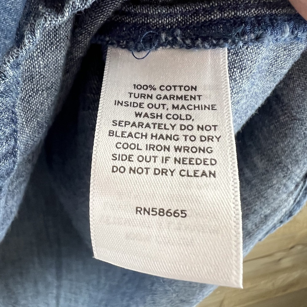 Caslon Womens Shirt Long Sleeve Pullover Chambray Cotton Ruffle Size XL - Picture 10 of 10